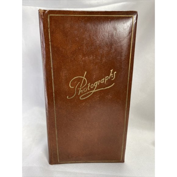 Springfield Brown Faux Leather Photo Square Photograph Album Vintage Mini - Picture 2 of 12